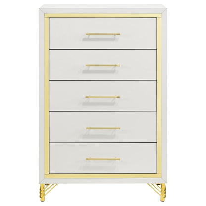 Lucia - 5-Drawer Bedroom Chest - White