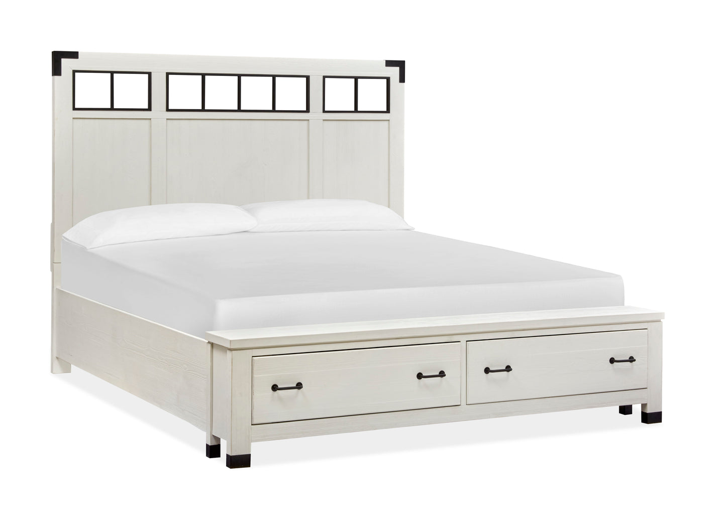 Harper Springs - Complete Panel Storage Bed With Metal Headboard