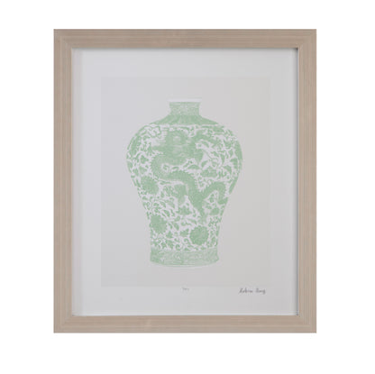 Mint Vases - IV Framed Print - Green