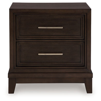 Neymorton - Dark Grayish Brown - Two Drawer Night Stand