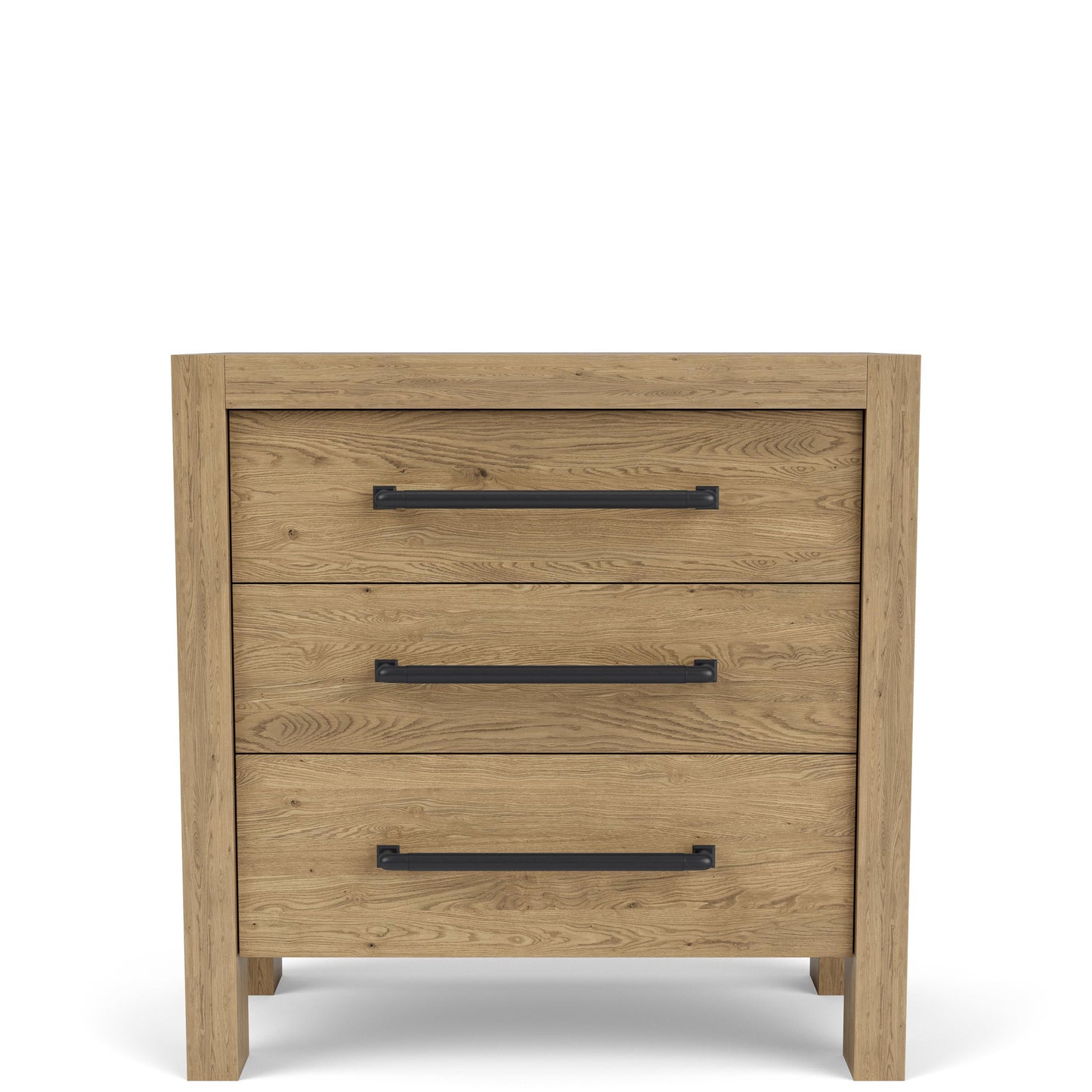 Davie - Three Drawer Nightstand - Light Brown - Wood