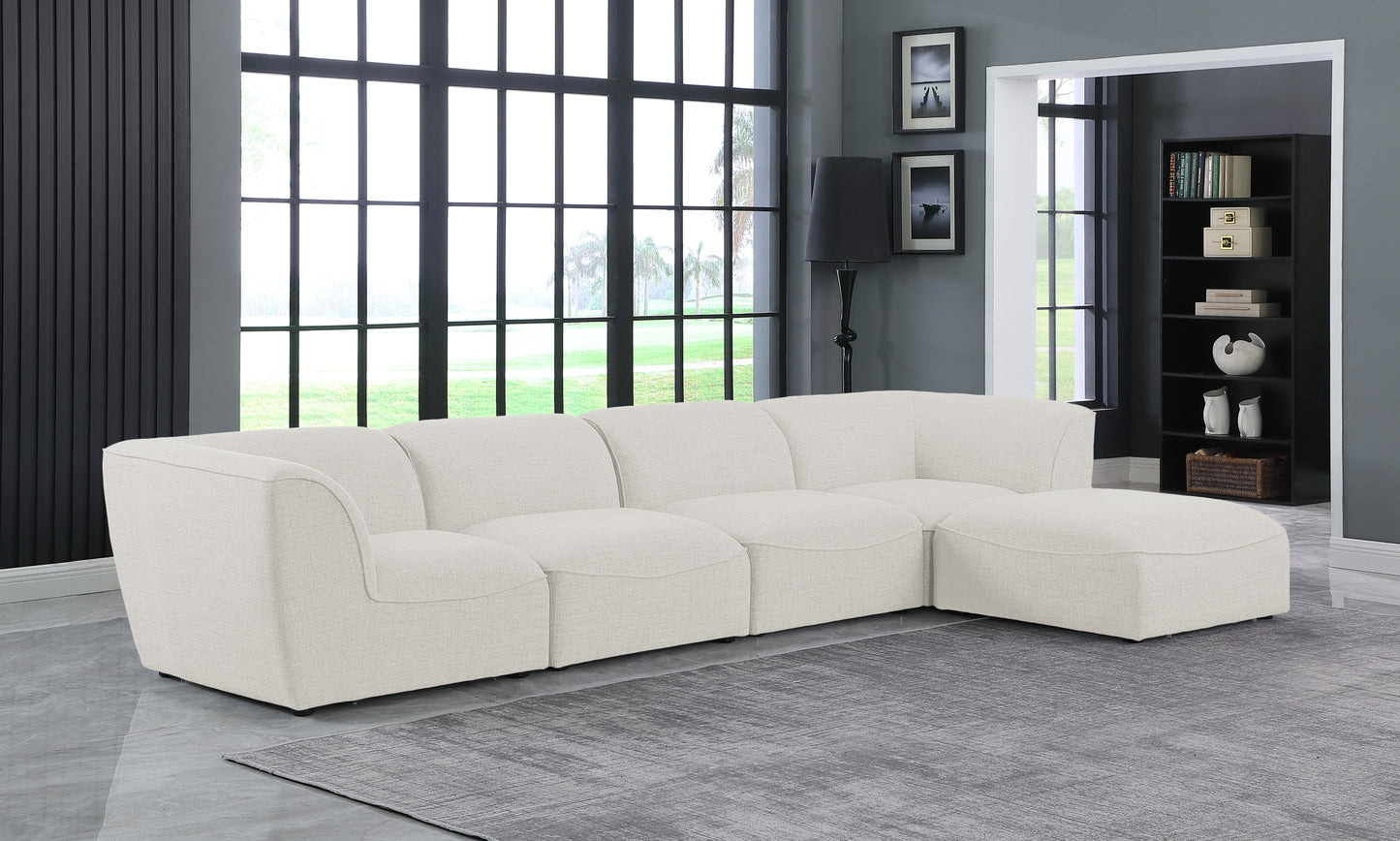 Miramar - Modular Sectional 5 Piece - Cream - Fabric