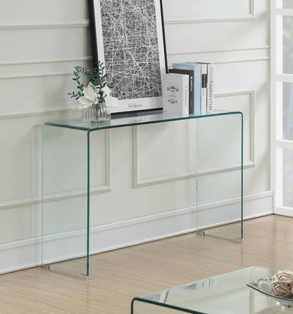 Ripley - Tempered Bent Glass Entryway Console Table - Clear