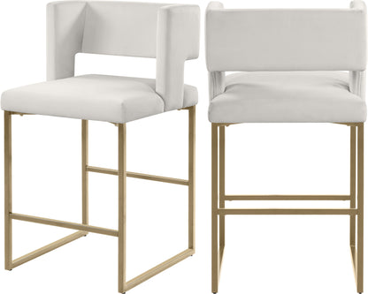 Caleb - Counter Stool with Gold Legs (Set of 2)