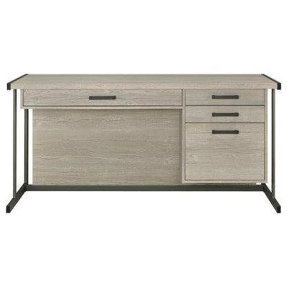 Loomis - 4-Drawer Computer Desk - Whitewashed Gray