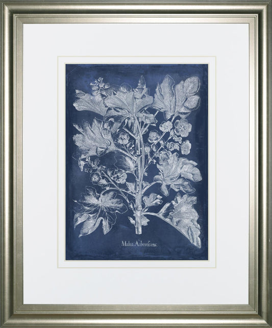 34x40 Besler Leaves in Indigo II By Vision Studio - Blue