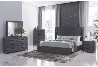 Cypress - 5 Piece Full Bedroom Set - Dark Gray