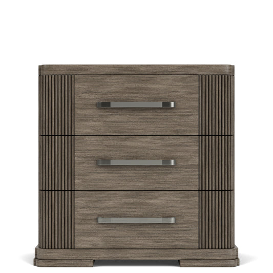 Sariel - 3 Drawer Nightstand - Dark Brown