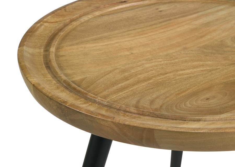 Zoe - Round Mango Wood Side End Table - Natural