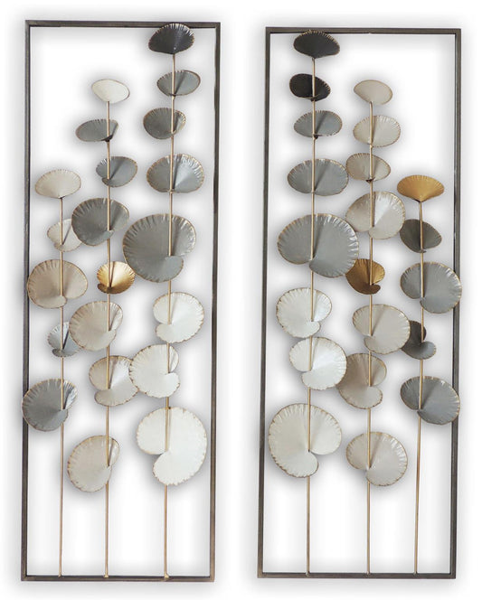 12x35 Metal Wall Decor - Pearl Silver