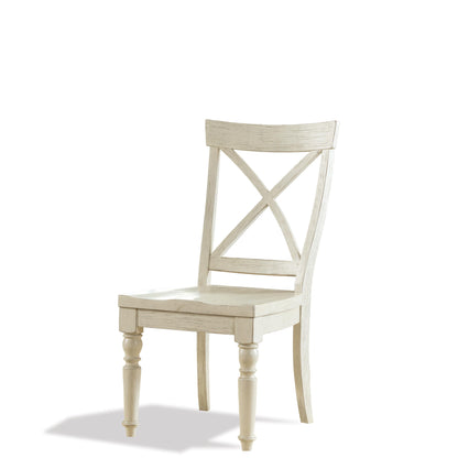 Aberdeen - X-Back Side Chair (Set of 2) - Weathered Worn White