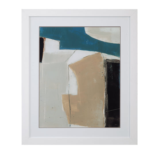 Layers - I Framed Print - Light Brown / Blue