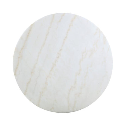 Kella - Round Marble Top Dining Table - White Marble