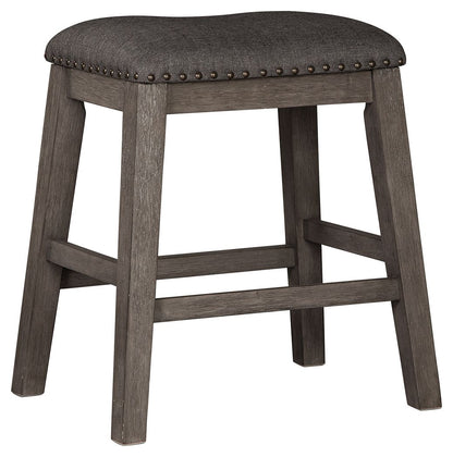 Caitbrook - Gray - Upholstered Stool (Set of 2)