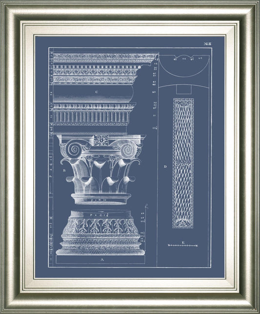 22x26 Column & Cornice Blueprint I By Vision Studio - Blue