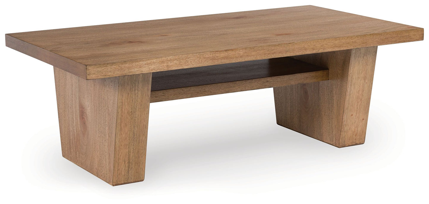 Kristiland - Light Brown - Rectangular Cocktail Table