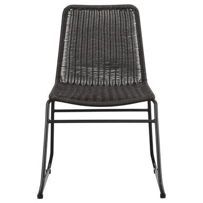 Dacy - Faux Rattan Metal Dining Side Chair (Set of 2) - Brown