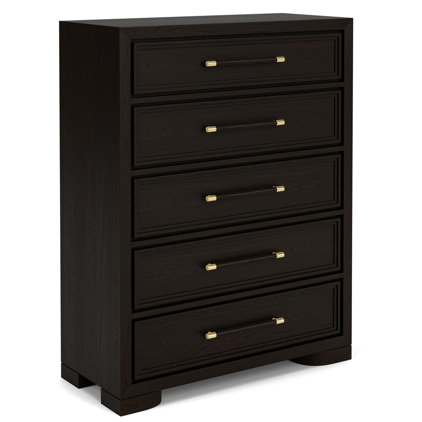 Lydia - Five Drawer Chest - Dark Brown