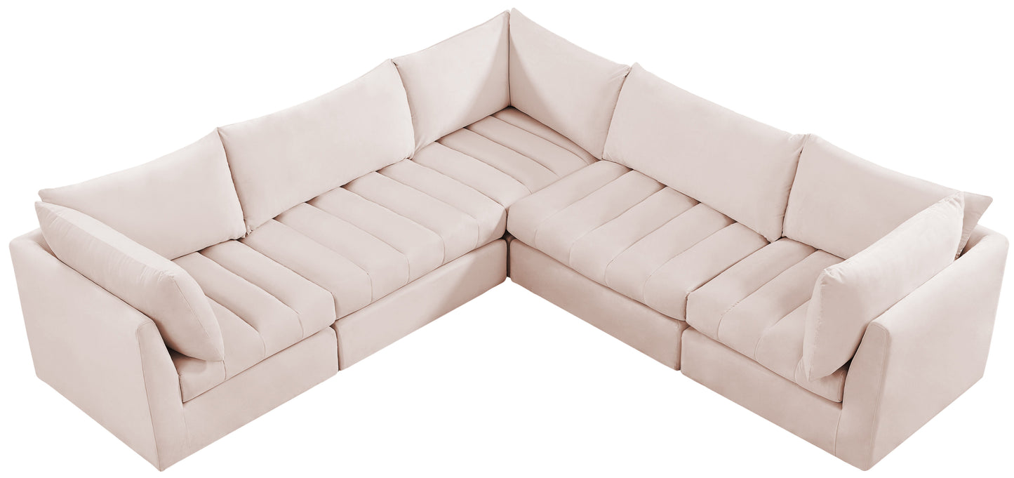 Jacob - Modular Sectional 5 Piece - Pink - Fabric