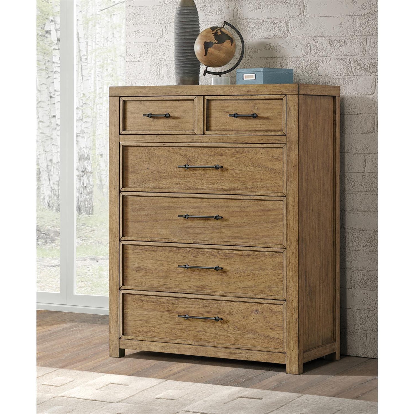 Bozeman - Five Drawer Chest - Wood - Light Brown