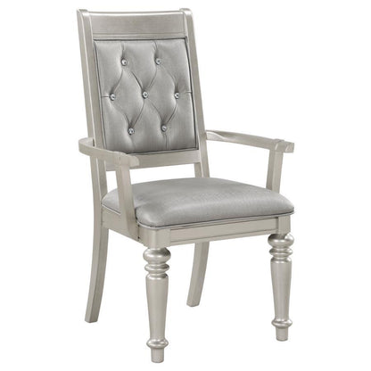 Bling Game - Dining Arm Chair (Set of 2) - Metallic Platinum