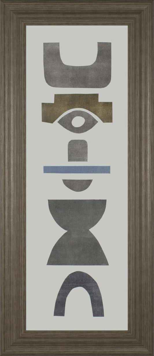 18x42 Neutral Totems V By Rob Delamater - Dark Gray