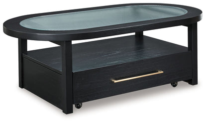 Winbardi - Black - Oval Cocktail Table