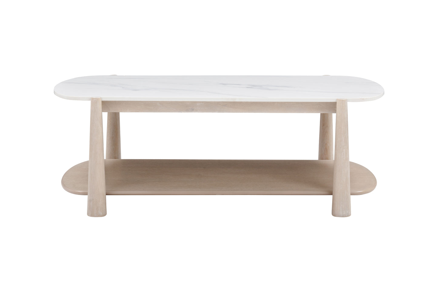 Horizons - Cocktail Table - White Oak / White Marble