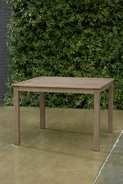 Aria Plains - Brown - Square Dining Table W/Umb Opt