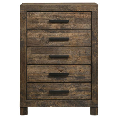 Woodmont - 5-Drawer Bedroom Chest - Rustic Golden Brown