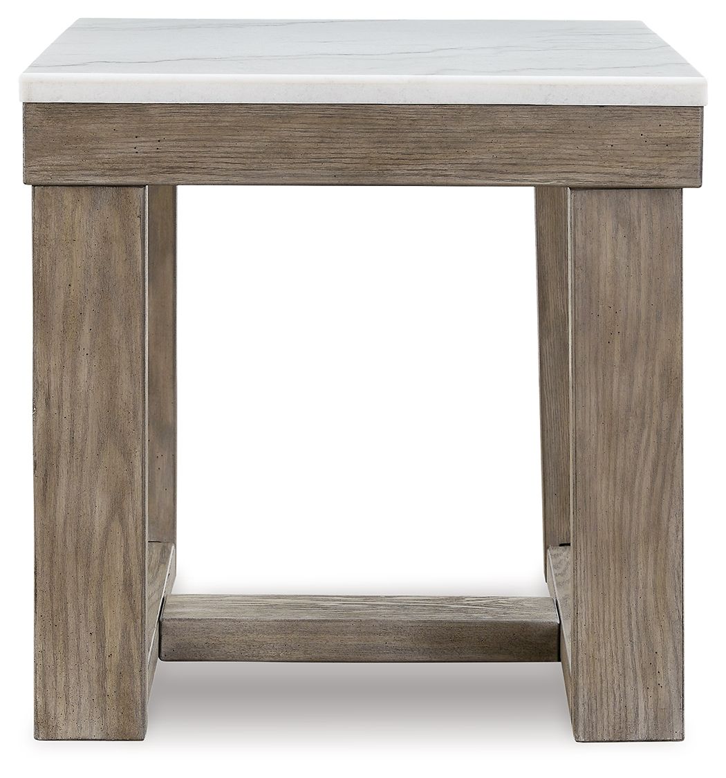 Loyaska - Brown/ivory - Square End Table