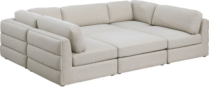 Beckham - Modular Sectional 6 Piece - Beige - Fabric