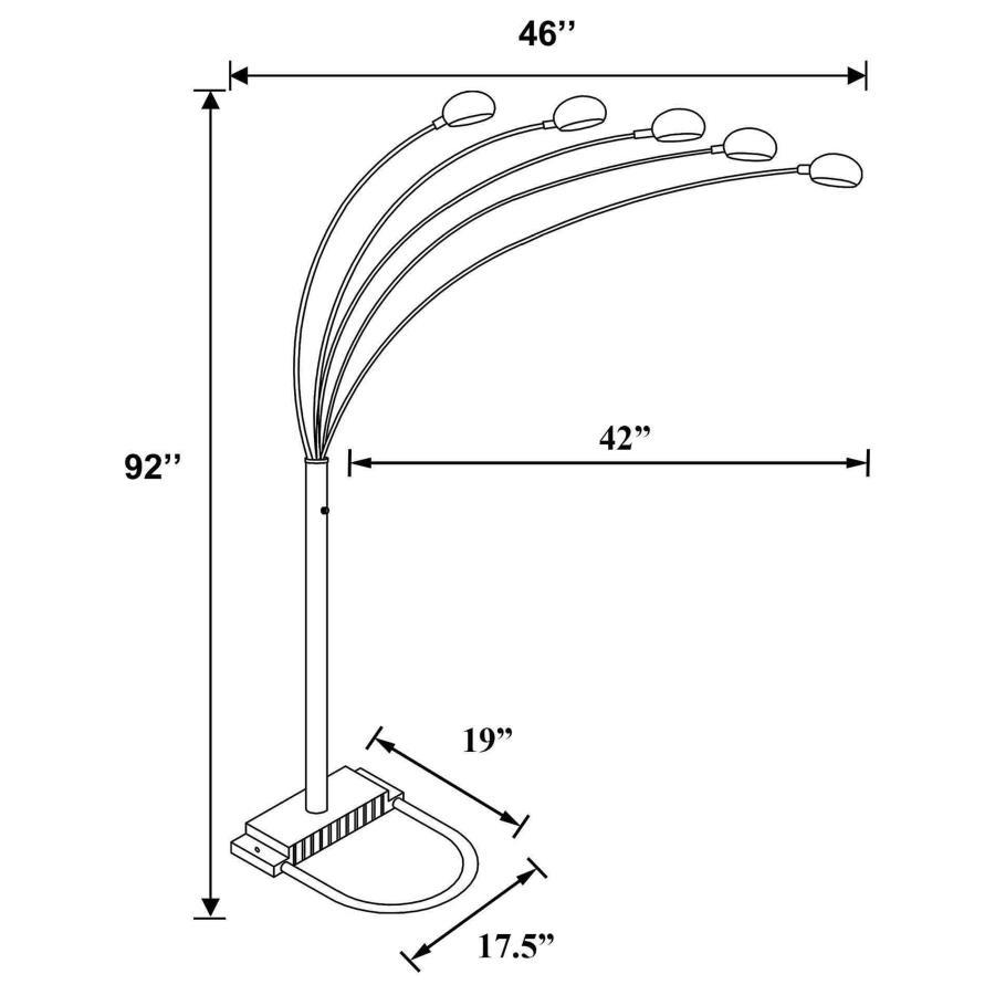 Kayd - Arc 5-light Dome Shade Metal Floor Lamp