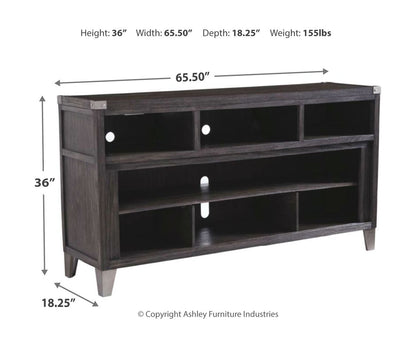 Todoe - Gray - 2 Pc. - 65" TV Stand with Wide Fireplace Insert