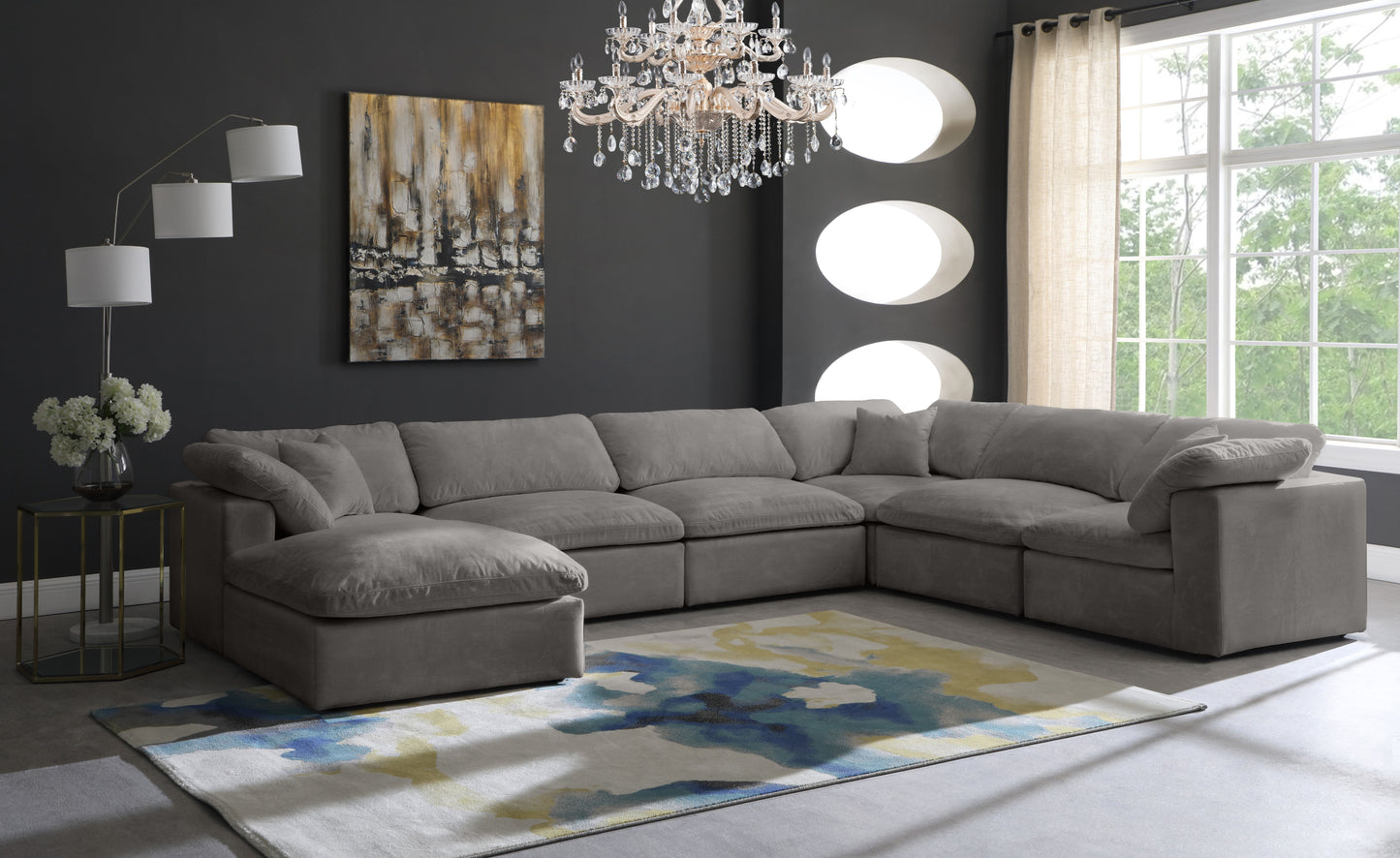 Cozy - Modular Sectional Cloud 7 Piece - Grey