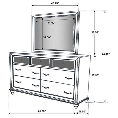 Barzini - 7-drawer Dresser With Mirror