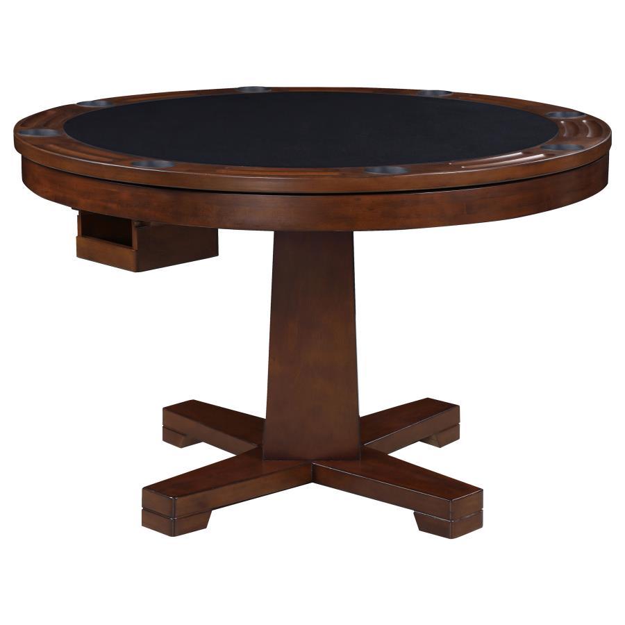 Marietta - Round Dining And Billiard Poker Game Table - Tobacco