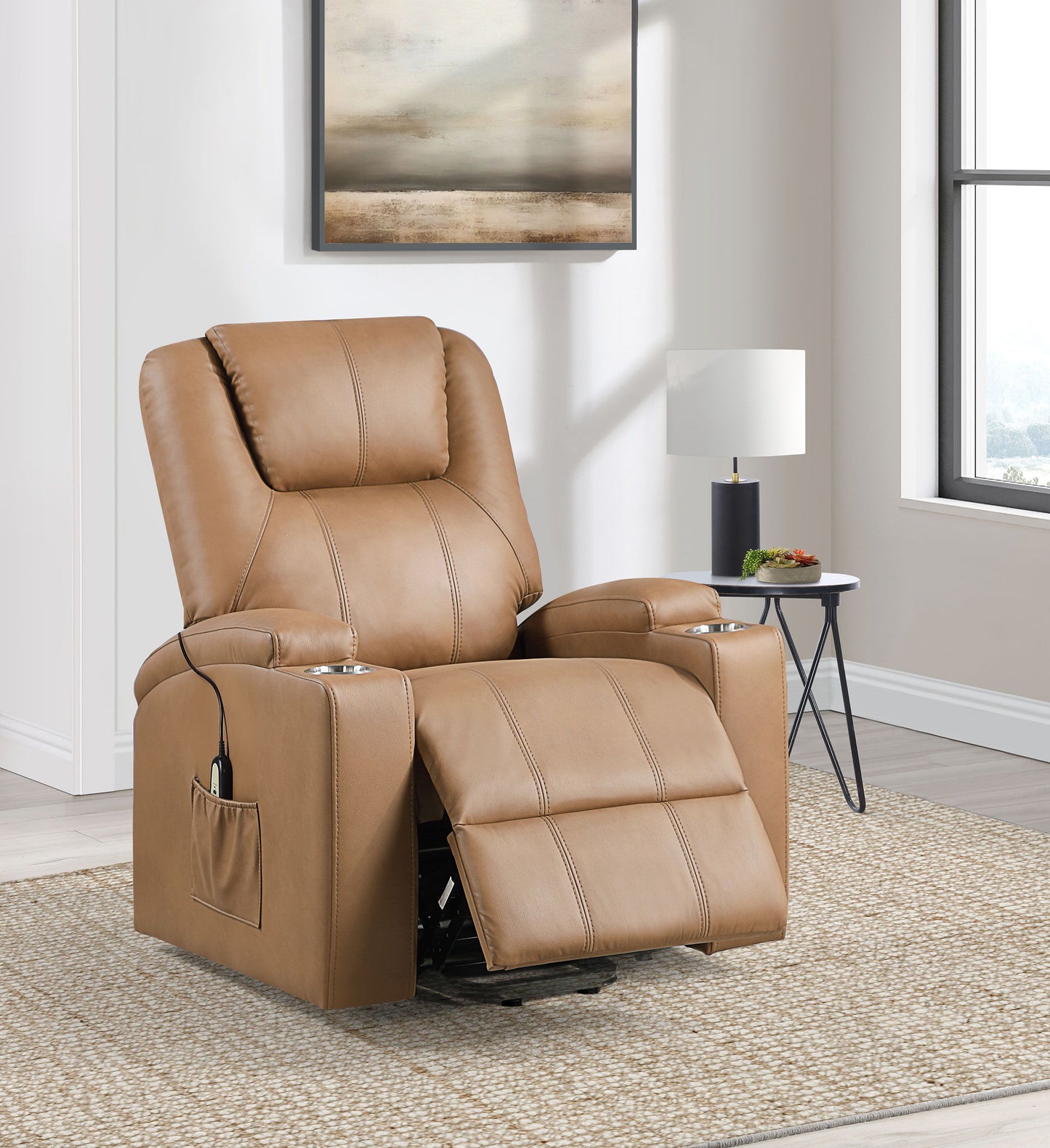 Armstrong - Upholstered Power Lift Massage Recliner