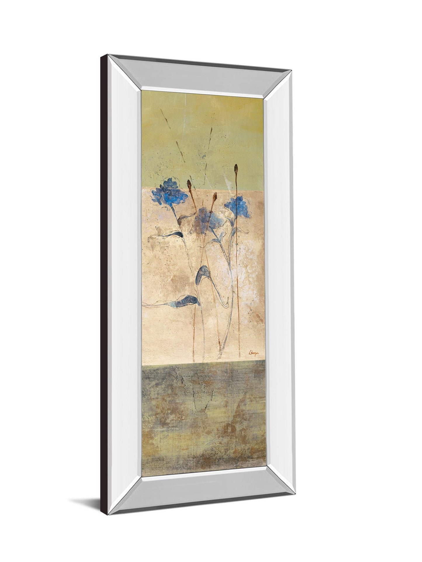 Kimono Il By Loretta Linza - Mirror Framed Print Wall Art - Beige