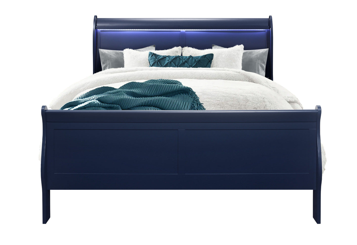 Charlie - Queen Bed With LED - Blue