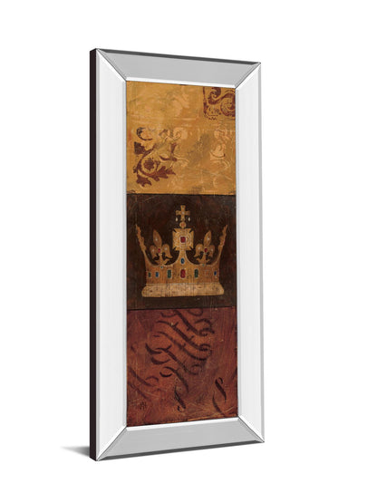 Regal Panel I By Avery Tillmon - Mirror Framed Print Wall Art - Dark Brown