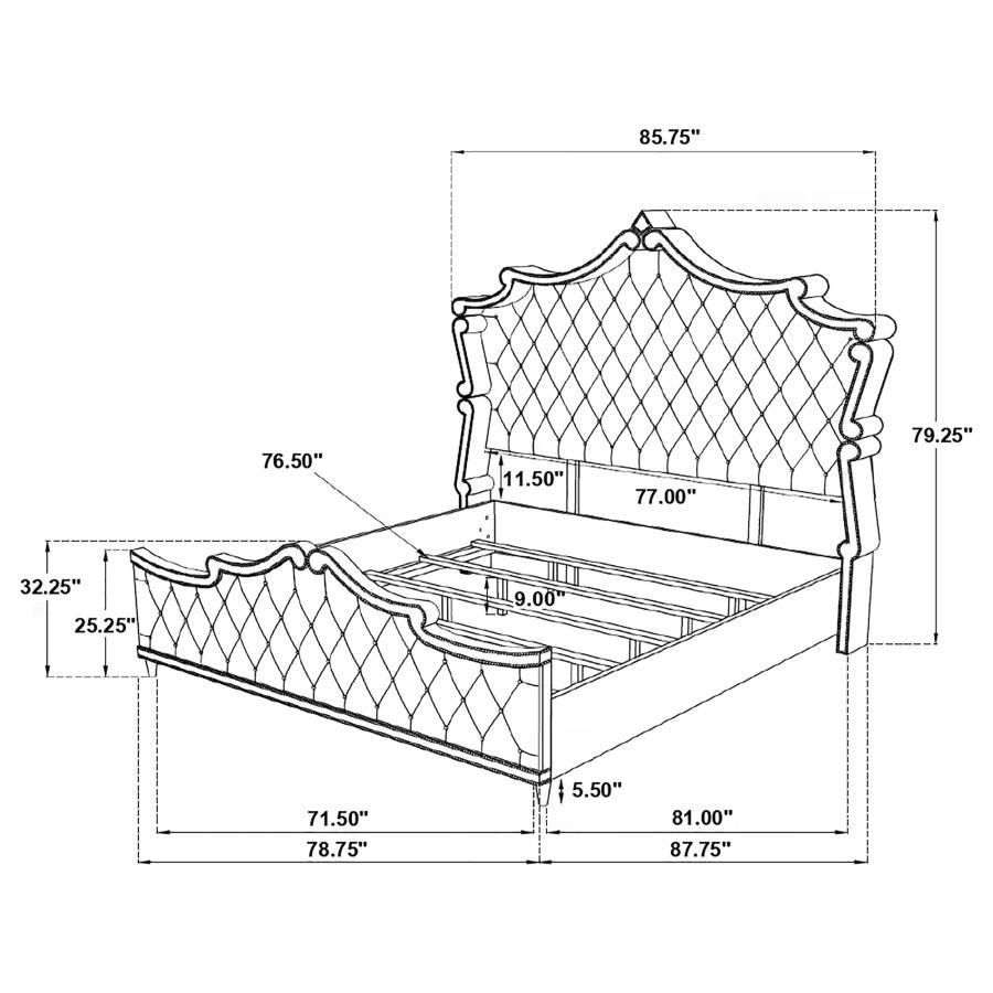 Antonella - Upholstered Panel Bed