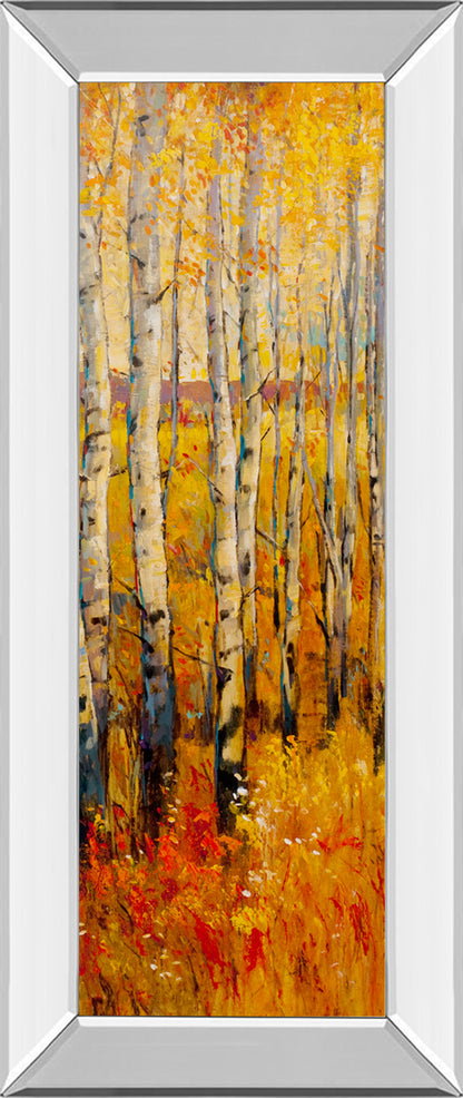 Vivid Birch Forest Il By Tim Otoole - Mirror Framed Print Wall Art - Orange