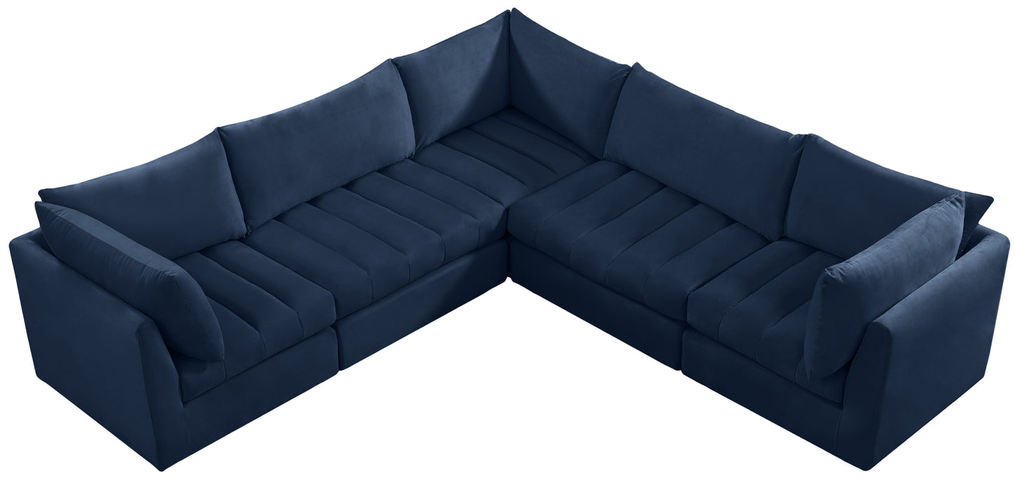 Jacob - Modular Sectional 5 Piece - Navy - Fabric