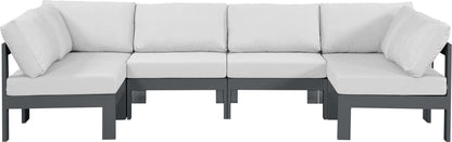 Nizuc - Outdoor Patio Modular Sectional 6 Piece - White - Fabric