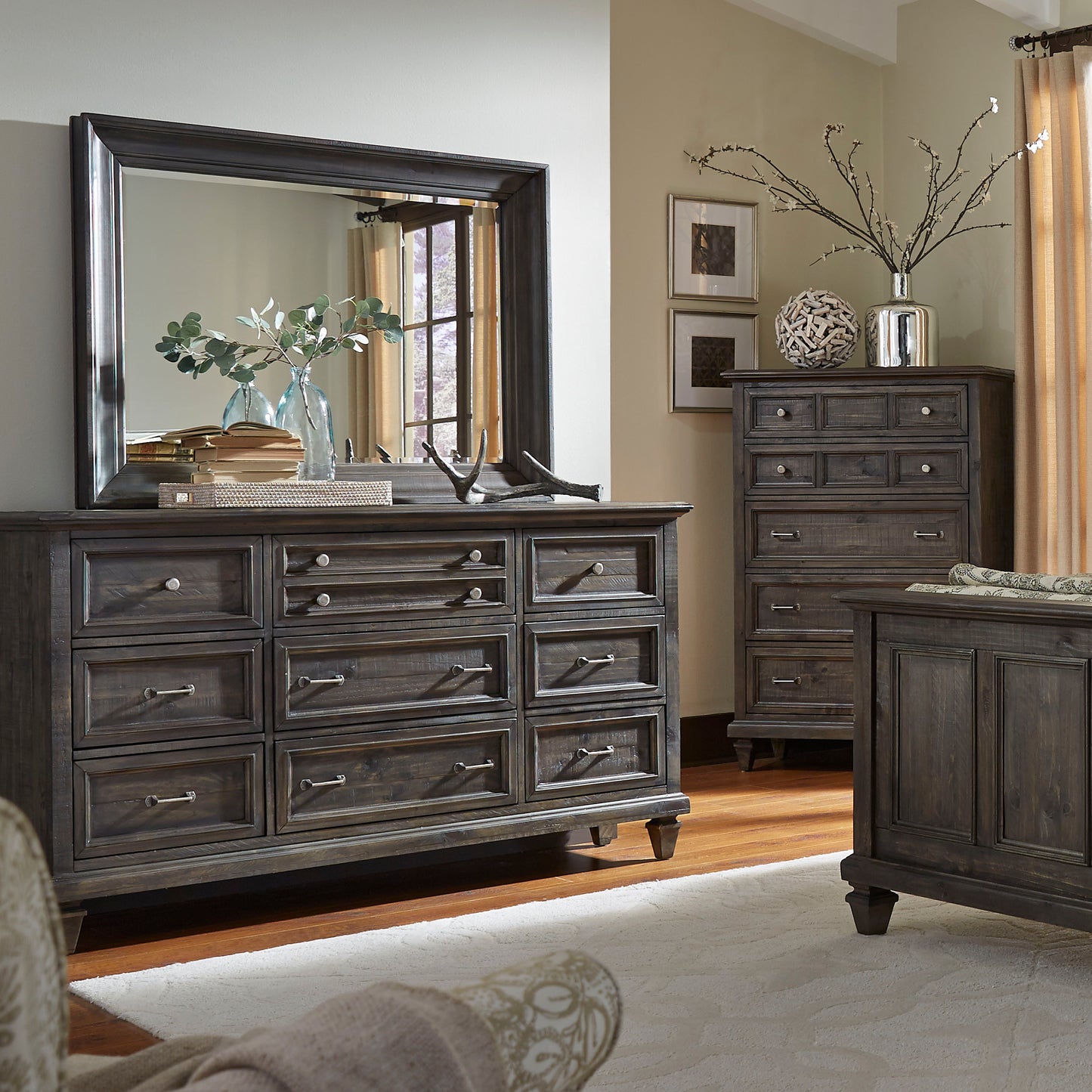 Calistoga - 9 Drawer Dresser In Weathered Charcoal - Weathered Charcoal