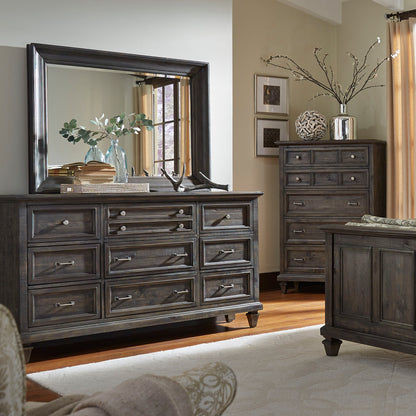 Calistoga - 9 Drawer Dresser In Weathered Charcoal - Weathered Charcoal