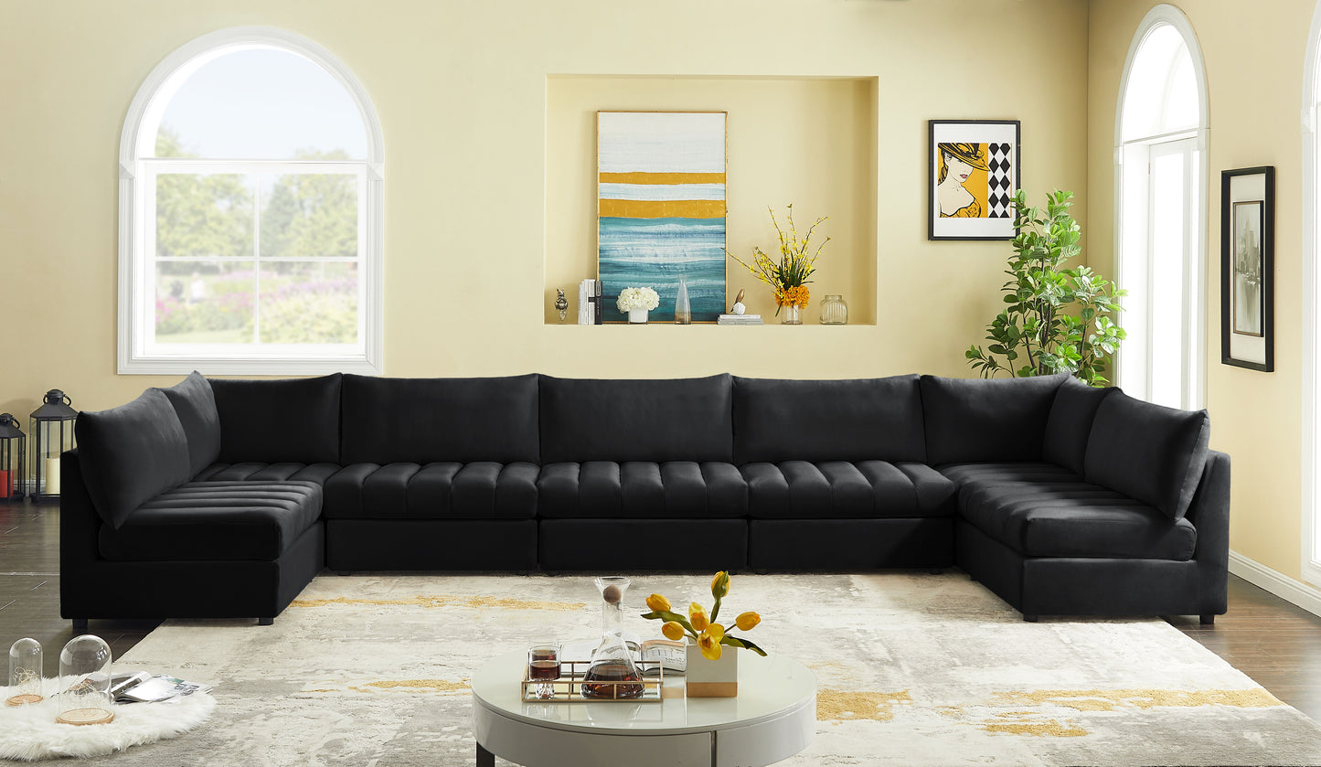 Jacob - Modular Sectional 7 Piece - Black