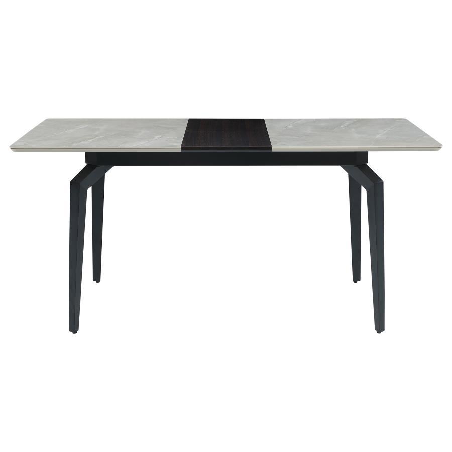 Mina - Rectangular Extension Dining Table - Gray Ceramic