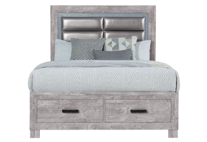 Nolan - 5 Piece Full Bedroom Set - Gray